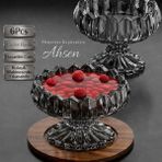 Özbience 6’lı Cam Ayaklı Sunumluk, Lokumluk, Çerezlik ve Şekerlik Seti - Altın - Gümüş - Seçenek 1
