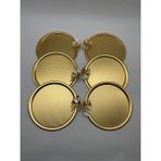 Özbience 6'lı Kelebekli Yuvarlak Gold Çay ve Kahve Sunum Tepsisi, 22CM - Altın - Seçenek 1