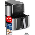 Özbience 7 Litre Geniş Hazneli Xxl Dokunmatik Airfryer Sıcak Hava Fritözü - Altın - Gri