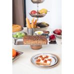Özbience Ahşap Tabanlı 33 cm Dikdörtgen Metal Pasta Sunum Standı - Altın - Seçenek 1