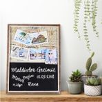 Özbience Ahşap Yazı Tahtası ve Ipli Duvar Fotoğraf Çerçevesi 37X47 cm - 12M-Krem - Seçenek 1