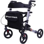 Özbience Alüminyum Yürüteç 502 Model, Gri, Lüks Rollator, Yaşlılar Için Destek