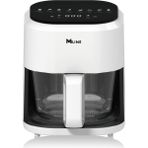 Özbience Beyaz 4l Cam Hazne Airfryer Sıcak Hava Fritözü 1000 W Sağlıklı ve Kolay Pişirme - Açık Yeşil