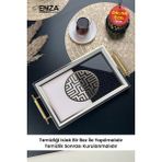 Özbience Beyaz Cam Tepsi 48X29 Cm, Şık ve Kullanışlı Ev & Mutfak Gereçleri - Ahşap - Beyaz - Seçenek 1