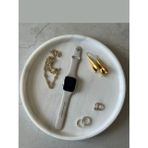 Özbience Beyaz Mermer Yuvarlak Tepsi, 26 Cm, Banyo ve Sunum Için Şık Seçenek - Ahşap - Beyaz - Seçenek 1