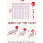 Özbience Beyaz Renk Sert Plastik 12'li Çekmece Için Modüler Kaşıklık Seti - Ahşap - Beyaz - Seçenek 1