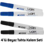 Özbience Beyaz Tahta Kalemi Seti, Renkli, 4'lü Paket, Yazı ve Çizim Için Mükemmel - 001-Renkli - Seçenek 1