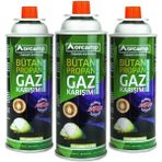 Özbience Bütan Propan Gaz Kartuşu 227GR, 3'lü Set, Güvenle Kullanılır - Ahşap - Seçenek 1