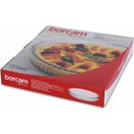 Özbience Büyük Yuvarlak Borcam Tepsi, Çizgi Desenli, 2950 Cc, Orijinal, Kutulu - Ahşap - Beyaz - Seçenek 1