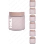 Özbience Buzlu Renk 100ML Cam Krem Kavanoz Seti, Koruma Kapaklı, Şık ve Dayanıklı - Ahşap - Beyaz