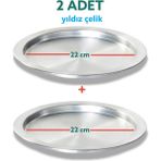 Özbience Çiftli 22 cm Alüminyum Künefe ve Kadayıf Tepsisi Seti - Altın - Gümüş - Bakır - Seçenek 1