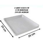 Özbience Çiftli 25X25 cm Alüminyum Baklava, Börek ve Kek Tepsisi Seti - Altın - Gümüş - Bakır - Seçenek 1