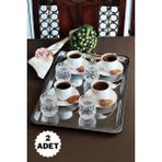 Özbience Çiftli Paslanmaz Çelik Servis ve Sunum Tepsisi, 43X28CM, Şık ve Fonksiyonel - Altın - Gümüş - Bakır - Seçenek 1