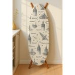 Özbience Çizgili Ranforce Biyeli Keçeli Isıya Dayanıklı Ütü Masası Kılıfı 142X55 cm - Ahşap - Ceviz - Seçenek 1