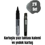 Özbience Çocuklar Için Renkli Yazı Tahtası Kalem Seti ve Yedek Kartuşlar - 0 - Siyah - Seçenek 1