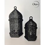 Özbience Dekoratif LED Mumlu Ramazan Feneri Seti, Işıklı Ev Süsü, Şık ve Estetik - Ahşap