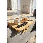 Özbience Dikdörtgen Bambu Koltuk Tepsisi, 27X20 Cm, Şık ve Kullanışlı Tasarım - Ahşap - Ceviz - Seçenek 1