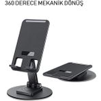 Özbience Döner Çok Yönlü Masaüstü Telefon Tutucu, Stabil ve Pratik Tasarım - Seçenek 1 - Ahşap