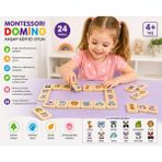 Özbience Eğitici Ahşap Domino Oyunu, 24 Parça, 12 Hayvan Desenli, 4+ Yaş - Seçenek 1