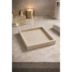 Özbience El Yapımı Bej Traverten Mermer Kare Tepsi 20X20 cm - Ahşap - Bej - Seçenek 1