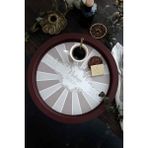 Özbience Elegance Desenli Yuvarlak Metal Tepsi, 37 Cm, Sunum ve Çay Kahve Keyfi - Amber - Seçenek 1