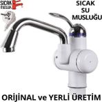 Özbience Elektrikli Ani Su Isıtıcı, Termal Şofben, Musluk Monteli, Pratik Kullanım - Ahşap - Beyaz