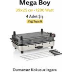 Özbience Elektrikli Izgara Mangal 39X11X25CM, Pratik ve Kullanışlı Barbekü - Gri