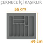 Özbience Gri Çekmece Için Çok Amaçlı Kaşıklık ve Kepçelik Düzenleyici 55X49 cm - Seçenek 1