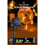 Özbience Güneş Enerjili 20 Ledli Ramazan Kandil Işığı, Bahçe ve Balkon Dekoru - Altın - Seçenek 1