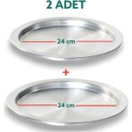 Özbience Iki Adet 30 cm Alüminyum Künefe ve Kadayıf Pişirme Tepsisi - Altın - Gümüş - Bakır - Seçenek 1