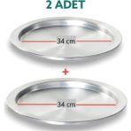 Özbience Iki Adet 34 cm Alüminyum Künefe ve Kadayıf Tepsisi Takımı - Altın - Gümüş - Bakır - Seçenek 1