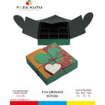Özbience Kalpli Çikolata Kutusu Hediye Kutusu 14 Şubat Pasta Kutusu 10'lu Set - Altın - Turkuaz - Seçenek 1