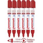 Özbience Kırmızı Yazı Tahta Kalemi 6'lı Doldurulabilir Set, Okul ve Sınıf Için - 234-Krem - Seçenek 1