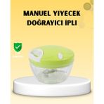 Özbience Kolay ve Hızlı Manuel Sebze Doğrayıcı, Pratik Kıyıcı, Ipli Tasarım - Açık Gri