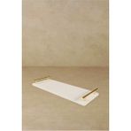 Özbience Mermer 40X15 cm Söz Nişan Sunum Tepsisi Beyaz Nova Gold - Ahşap - Beyaz - Seçenek 1