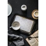 Özbience Mosaic Desenli Metal Tepsi, Çay ve Kahve Sunumu, 21X31 Cm, Şık ve Zarif - Ahşap - Seçenek 1