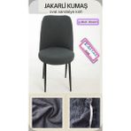 Özbience Oval Sandalye Kılıfı, Çubuk Desenli, Şık ve Koruyucu Ürün - Altın - Gri - Seçenek 1