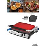 Özbience Parlak Kırmızı Paslanmaz Çelik Tost ve Izgara Makinesi 2000 W Granit Plakalar - Altın - Turkuaz