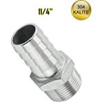 Özbience Paslanmaz Çelik Hortum Rekoru Dişli Krom 11/4" Yüksek Kalite - Cappuccino