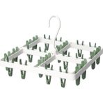 Özbience Pratik 36X36X4 cm Çamaşır Kurutmalık, 24 Mandallı Çorap Askısı - Ahşap - Beyaz - Seçenek 1