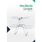 Özbience Pratik Ikiz Katlanabilir Çamaşır Kurutmalığı, Geniş Alan, Sağlam Tasarım - Altın - Gri - Seçenek 1