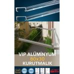 Özbience Pratik Kare Alüminyum Balkon Çamaşır Kurutma Askısı 80X30 - Altın - Seçenek 1