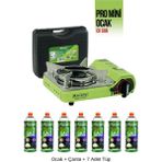 Özbience Pratik Mini Kamp Ocağı, Çantalı, Gaz Stop Emniyetli, 7 Adet 227 gr Kartuş - Ahşap - Seçenek 1