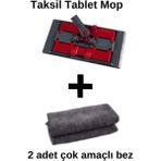 Özbience Pratik Tablet Mop, Antrasit-Kırmızı, 2 Bez Hediye, Temizlik Kolaylığı - Ahşap - Seçenek 1