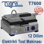 Özbience Pratik ve Hızlı Kullanımlı Elektrikli Tost Makinesi, 12 Dilim Kapasiteli - Altın - Gri