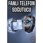 Özbience Pratik ve Şık Fanlı Telefon Soğutucu, Pervaneli Serinlik Sağlayıcı - (Kenya)Black-TrueWhite - Seçenek 1