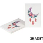 Özbience Ramazan Hilal Fener Temalı Hediye ve Tebrik Kartı 25'li Paket, 6x8 cm - Açık Bej - Seçenek 1
