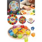 Özbience Renkli Ahşap Hayvan ve Geometri Puzzle Oyuncak Seti - Seçenek 1