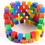 Özbience Renkli Ahşap Küp Bloklar, Eğitici ve Geliştirici 60 Adet, 2x2 cm - Seçenek 1