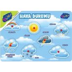 Özbience Renkli Ahşap Puzzle, Eğlenceli Hava Durumu Öğrenme Oyunu - Seçenek 1